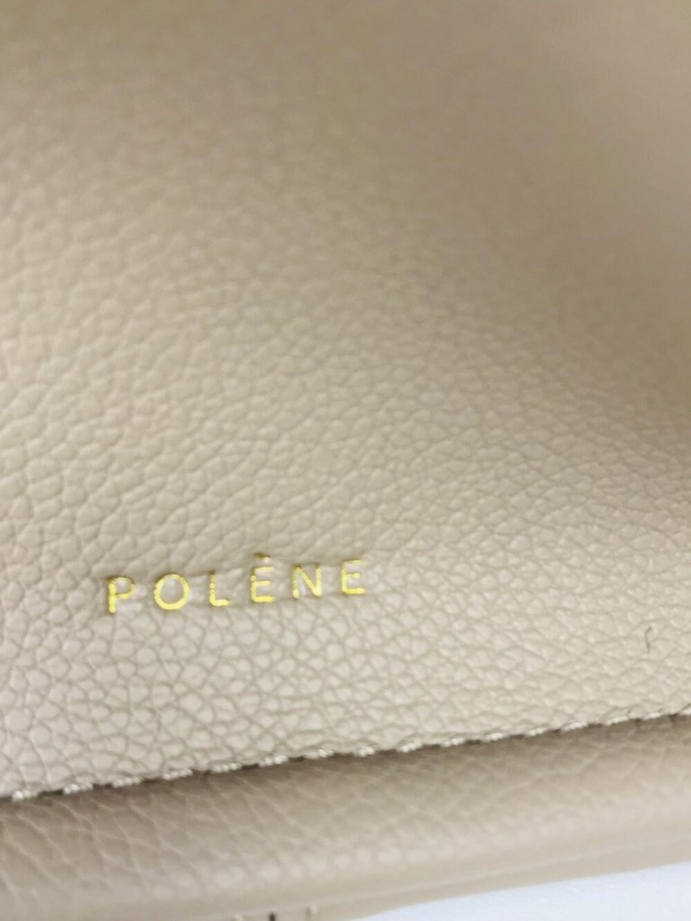 Polene Taupe Pebbled Leather Top-Handle Tote - Picture 6 of 12